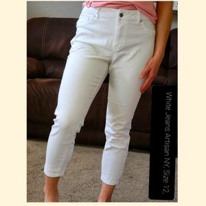 Cropped White Jeans